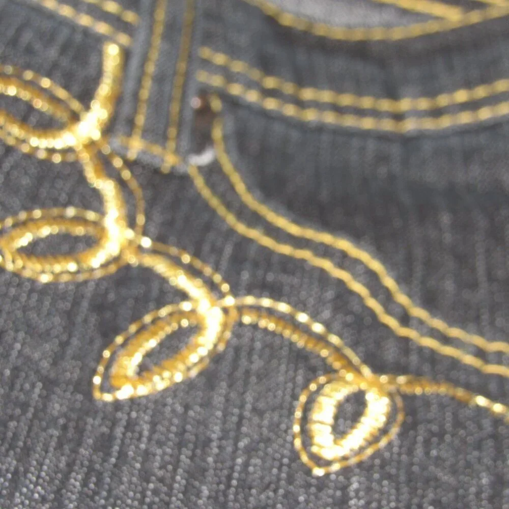 U-51 Embroidered Dark Wash Jeans Size 14